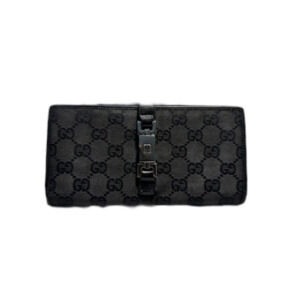 EUC GUCCI Jackie Signature GG Continental Wallet in Black